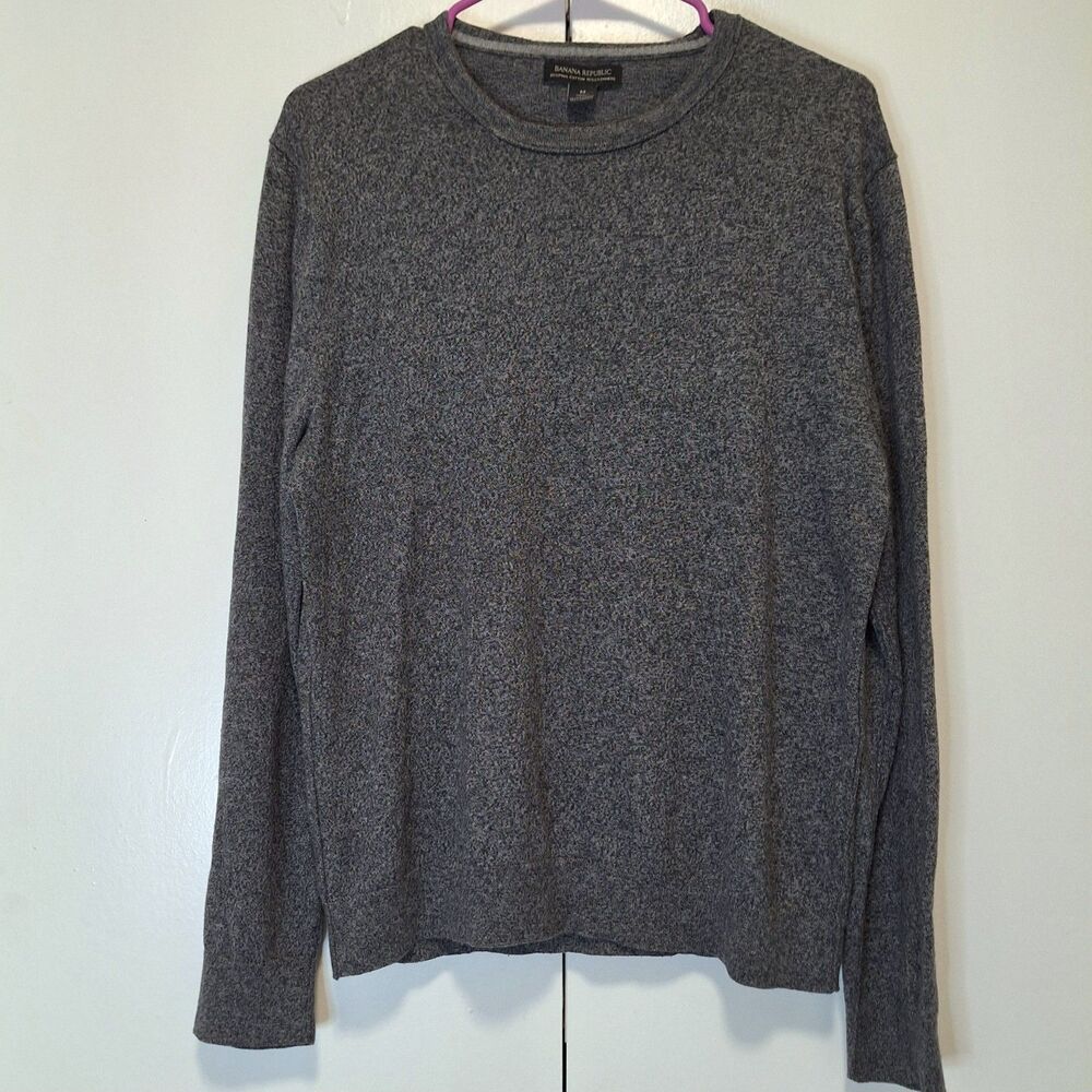 Banana Republic Men’s Medium Pima Cotton Cashmere Gray Sweater Pullover